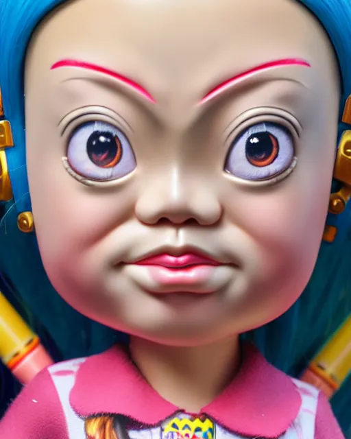 Image similar to closeup profile portrait of a tin toy greta thunberg as an anime schoolgirl, bikini, hyper realistic, artstation, illustration, nicoletta ceccoli, mark ryden, lostfish, max fleischer, digital paint, matte paint, vivid colors, bright, cheerful, detailed and intricate anime school environment