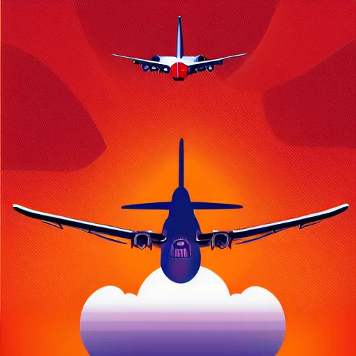 Image similar to airplane illustration vector digital art trending on artstation w 6 4 0