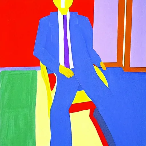 Image similar to painting of an invisible man, by hockney