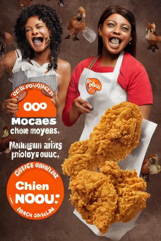 Image similar to an advertisement for popeyes new chicken, called chicken poop manure, smelly, shitty, stinky, poop sauce included!