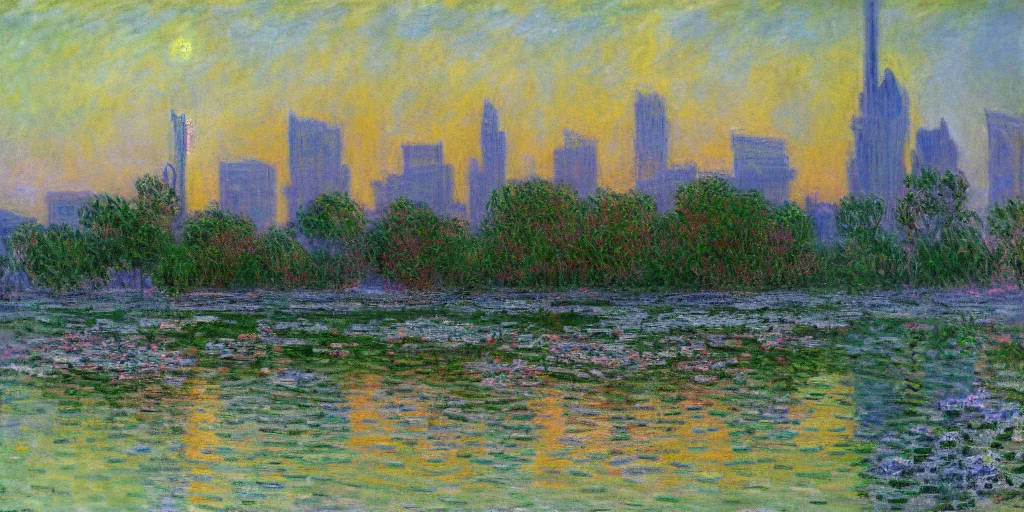 Image similar to orlando florida painting by claude monet, detailed, award - winning, coherent