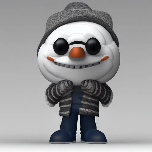 Image similar to full body 3d render of olaf scholz as a funko pop, studio lighting, white background, blender, trending on artstation, 8k, highly detailed