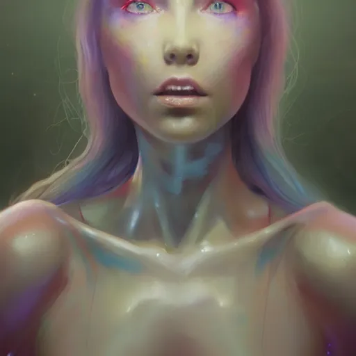 Image similar to A beautiful Arcturian Alien Woman, huggy wuggy from poppy playtime video game, fullbody, ultra high detailed, oil painting, Greg Rutkowski, Charlie Bowater, Yuumei, Yanjun Cheng, unreal 5, DAZ, hyperrealistic, octane render, RPG portrait, dynamic lighting, fantasy art, beautiful face