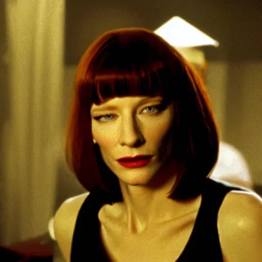 Prompt: Cate Blanchett as Vincent in Pulp Fiction