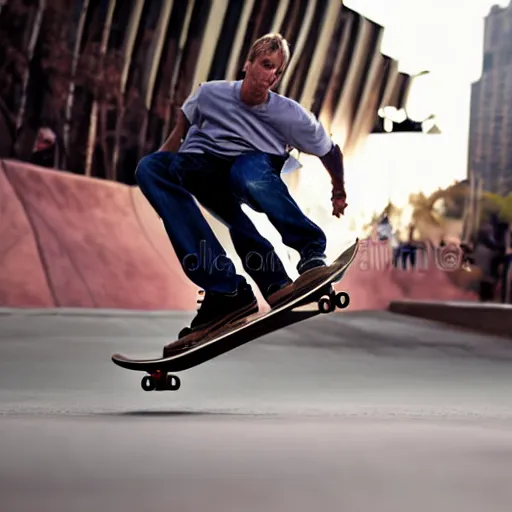 Image similar to ! dream portrait the bottom half of tony hawk, completely severed at the waste, skateboarding, sharp focus, 4 k editorial photograph, soft lighting, shallow depth of field, people out of focus