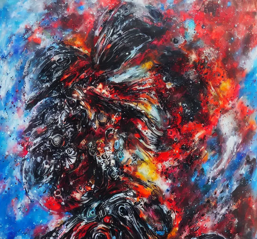 Image similar to exterminatus on earth, painting on canvas, acrylic painting, acrylic pouring, painting, influencer, artstation