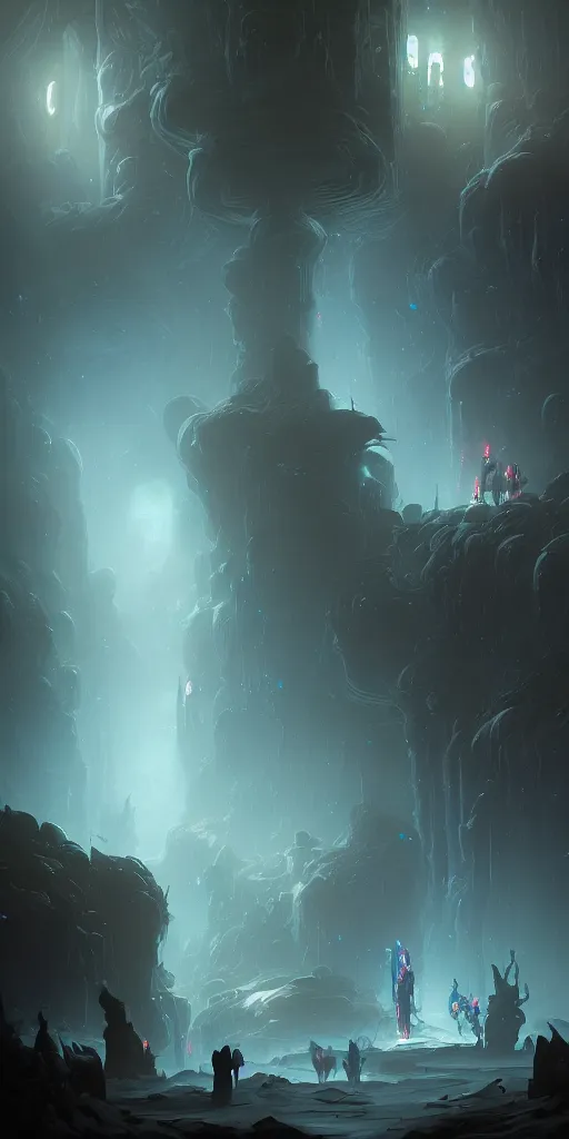 Image similar to Detailed Interior of the Eerie Moon Canyon, Deep Space, Airless, light shafts, the glowing throne, stunning atmosphere, in Style of Peter Mohrbacher, cinematic lighting