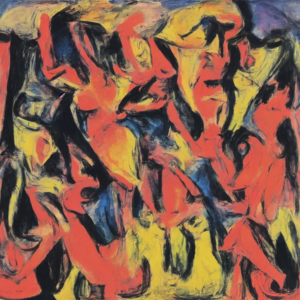 Prompt: over lapping women by Willem de Kooning