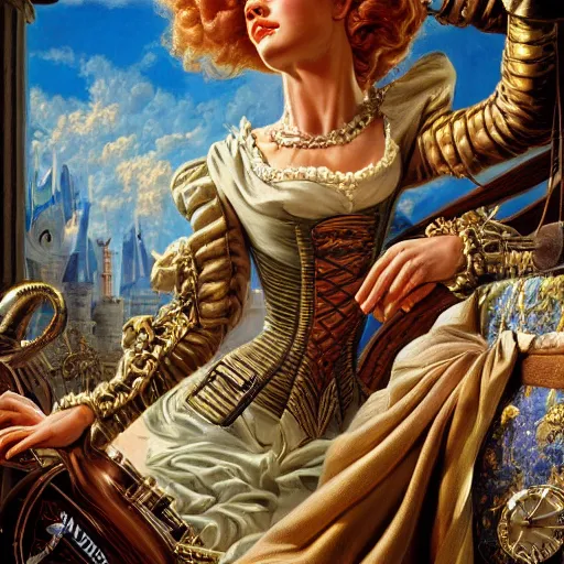 Image similar to Bolting, Realistic, Regal, Refined, Detailed Digital Art, Michael Cheval, Walt Disney (1937), François Boucher, Oil Painting, Steampunk, Highly Detailed, Cinematic Lighting, Unreal Engine, 8k