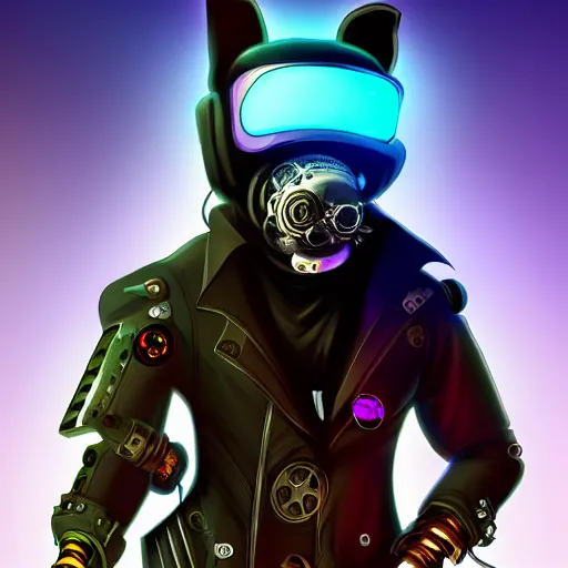 Image similar to a cyber punk hamster as a supervillain, steam punk, gothic, 4 k