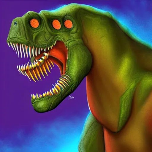 Image similar to princess-tyrannosaurus, concept art, digital painting