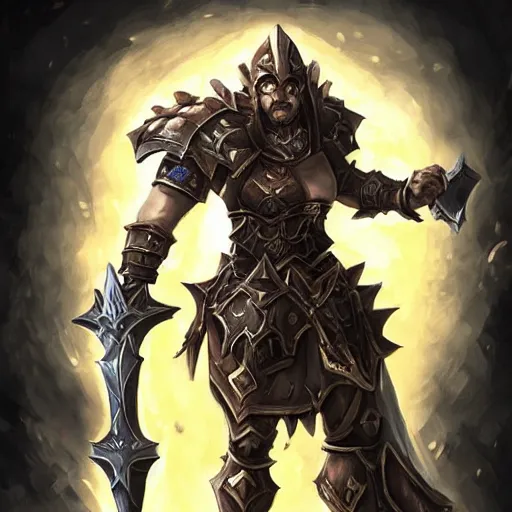 Image similar to Ares with heavy armor and sword, dark sword in Ares's hand, hearthstone art style, epic fantasy style art, fantasy epic digital art, epic fantasy card game art