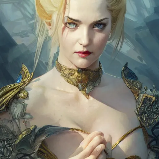 Image similar to Madona , D&D, fantasy, intricate, cinematic lighting, highly detailed, digital painting, artstation, concept art, smooth, sharp focus, illustration, art by Artgerm and Greg Rutkowski and Alphonse Mucha