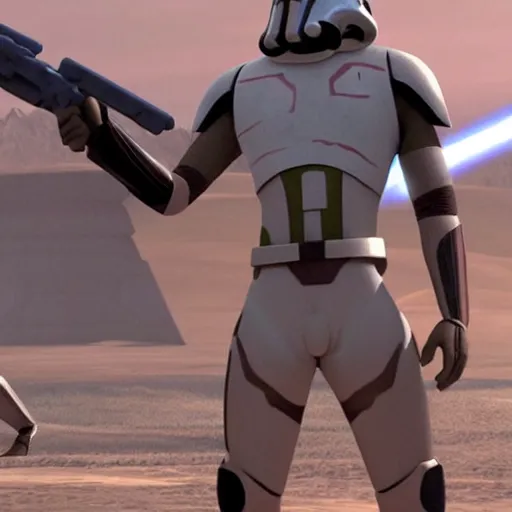 Image similar to gigachad in star wars the clone wars