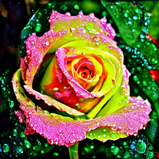 Prompt: dew on a rose