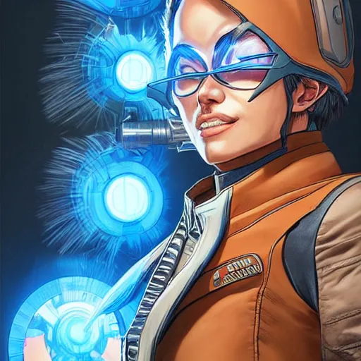 Image similar to A sorcerer wielding a futuristic blast cannon Apex Legends character digital illustration portrait gorgeous lighting, wide angle action dynamic portrait, perspective shot, art by artgerm and Shintaro Kago-H 640