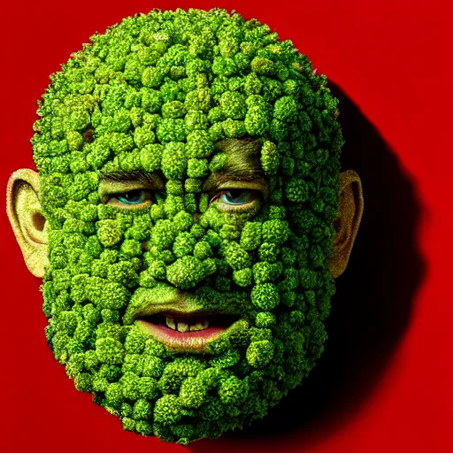 Image similar to a face made of brussels sprouts made of tom hanks, 8 k, trending on artstation, 8 0 mm photography, hyperrealistic