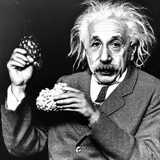 Image similar to photo of einstein eating a banana