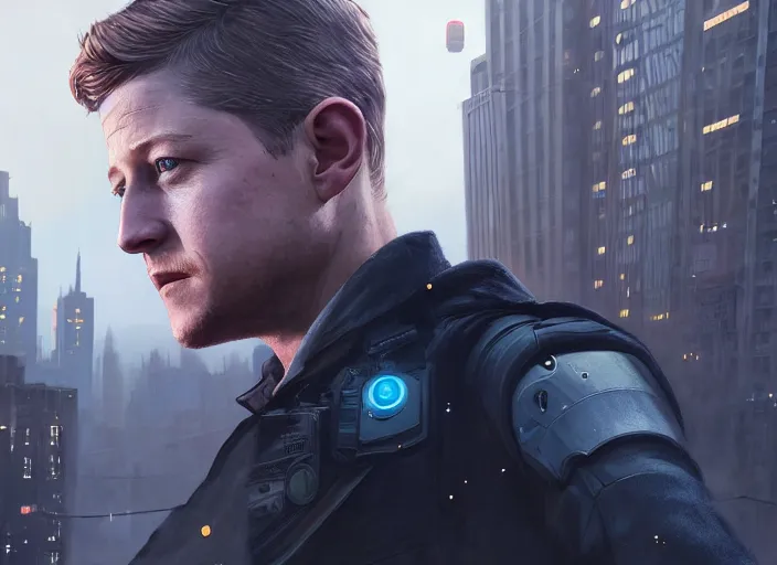 Image similar to highly detailed portrait of ben mckenzie, in detroit : become human, stephen bliss, unreal engine, fantasy art by greg rutkowski, loish, rhads, ferdinand knab, makoto shinkai and lois van baarle, ilya kuvshinov, rossdraws, tom bagshaw, global illumination, radiant light, detailed and intricate environment