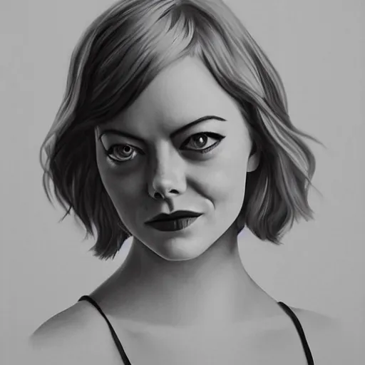 Image similar to emma stone, by shulzhenko, kopeykin, lozhkin, vdovenko art