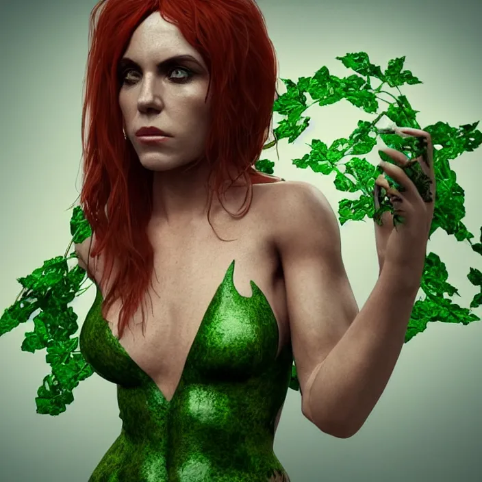 Prompt: portrait of Melanie C as a Poison Ivy. intricate artwork. by wlop, octane render, trending on artstation, very coherent symmetrical artwork. cinematic, hyper realism, high detail, octane render, 8k