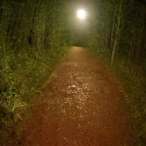 Prompt: creepy nighttime trail cam of obese Donald Trump