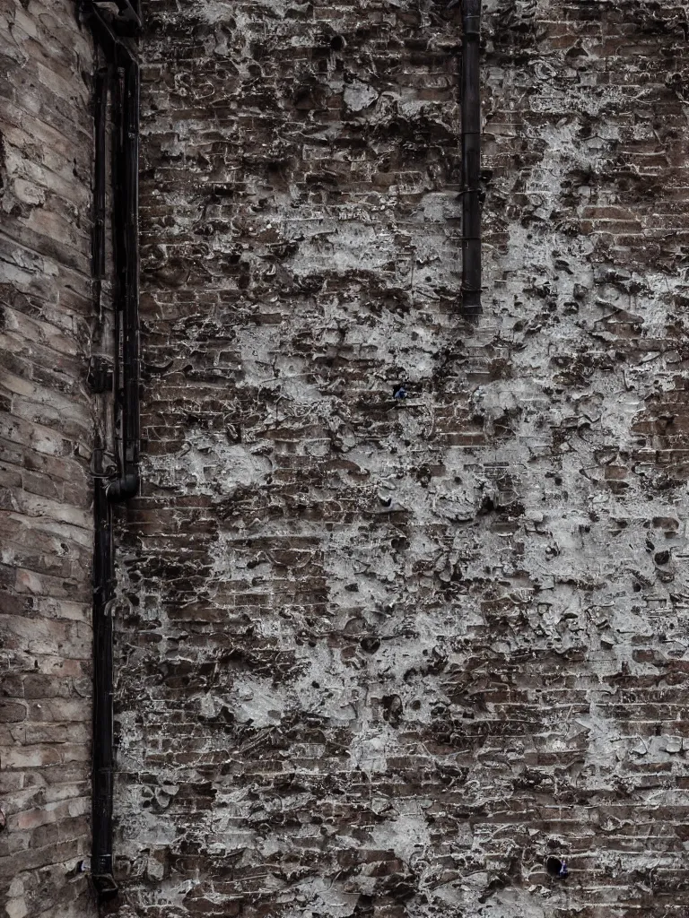 Image similar to texture of a grunge dirty alley, bullet holes, wall brick concrete plaster eroded worn, bullet holes, dark alley, hyper-realistic, ultra-realistic, intricate details, 4k, octane render, unreal 5, digital art