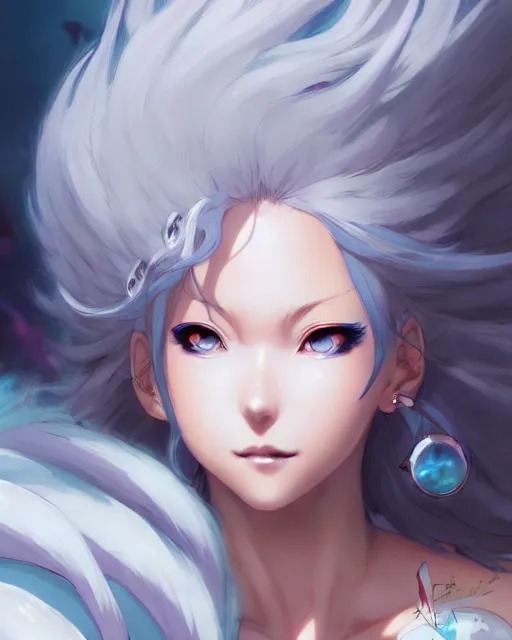 Image similar to character concept art of an anime stormy cloud goddess | | cute - fine - face, pretty face, realistic shaded perfect face, fine details by stanley artgerm lau, wlop, rossdraws, james jean, andrei riabovitchev, marc simonetti, and sakimichan, tranding on artstation