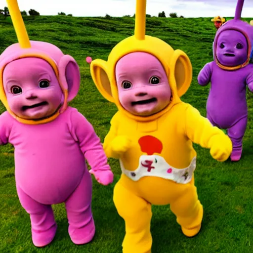 Prompt: cursed teletubbies