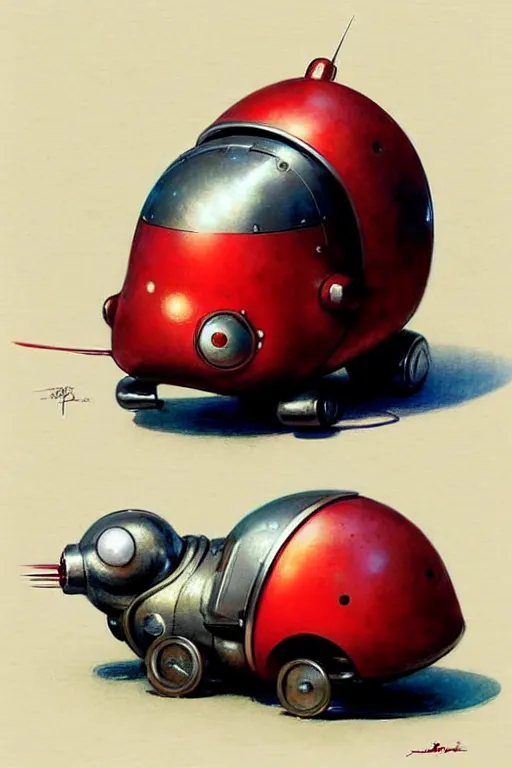 Image similar to ( ( ( ( ( 1 9 5 0 s retro future android robot fat robot mouse wagon. muted colors., ) ) ) ) ) by jean - baptiste monge,!!!!!!!!!!!!!!!!!!!!!!!!! chrome red