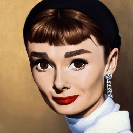 Image similar to audrey hepburn art by giovanni battista moroni