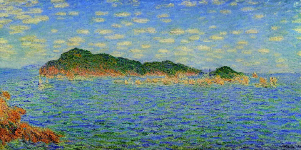 Image similar to a beautiful mexican coast, painted by claude monet