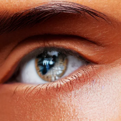 Image similar to a closeup portrait of a black woman with brown hair and brown eyes. Extremely clear and high quality eyes with reflection, realistic face and details, clear lips and high quality