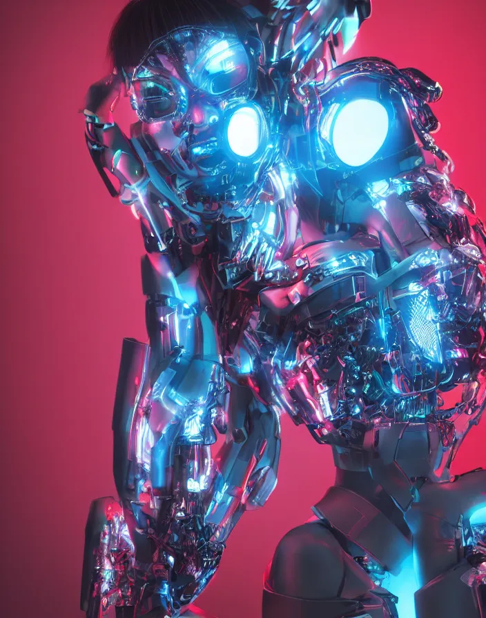 Prompt: full body portrait photo of japanese model cyborg with digital led skin, neon lighting, techno neon projector background, portrait photo, intricate details, ultra realistic, unreal engine 5, depth of field, bokeh, octane render, tron, irobot, bladerunner 8 k hd