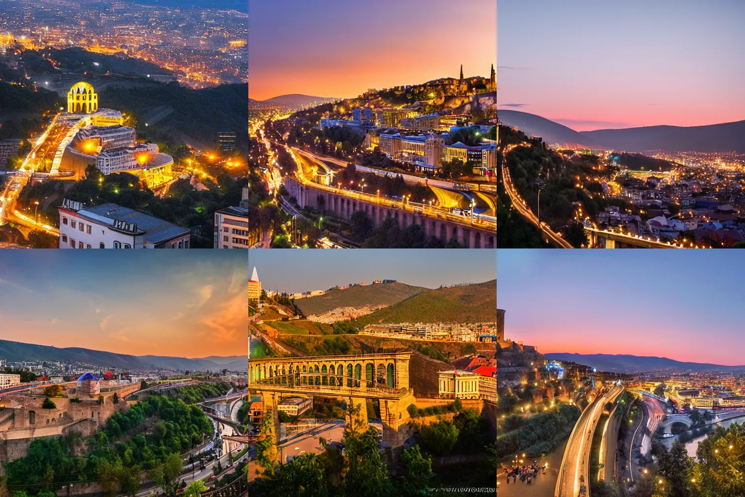 Prompt: best view in tbilisi at sunset