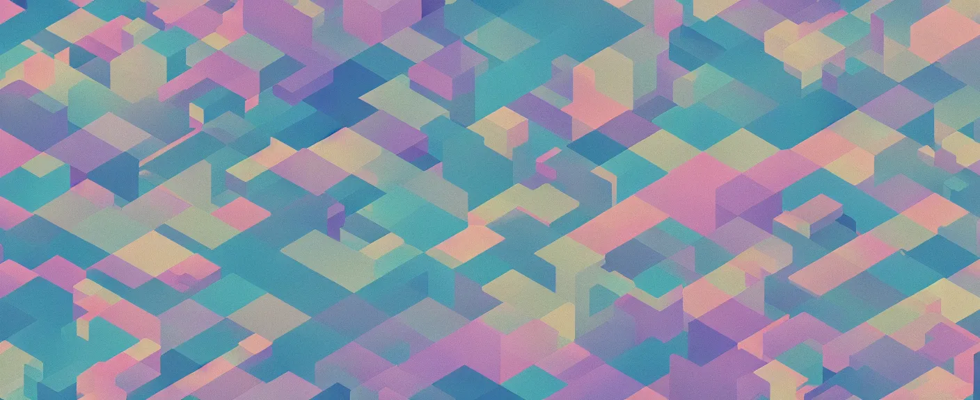 Image similar to wallpaper, large pastel, hex, isometric concept art