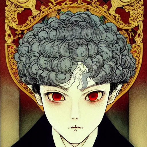 Image similar to prompt: Portrait painted in Miyazaki color style drawn by Katsuhiro Otomo and Takato Yamamoto, inspired by Fables, china doll face, smooth face feature, intricate oil painting, high detail, sharp high detail, manga and anime 2000