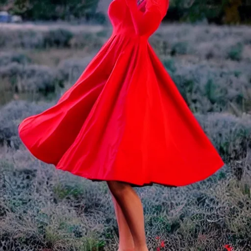 Image similar to A beautiful dress colored red, and blue, and yellow