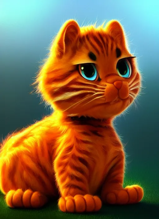 Prompt: photo of a gorgeous young garfield in the style of stefan kostic, and Beeple, realistic, sharp focus, 8k high definition, insanely detailed, intricate, elegant, art by stanley lau and artgerm