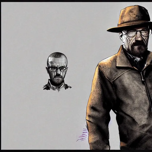 Image similar to Walter White in Half-Life 2, video game concept art