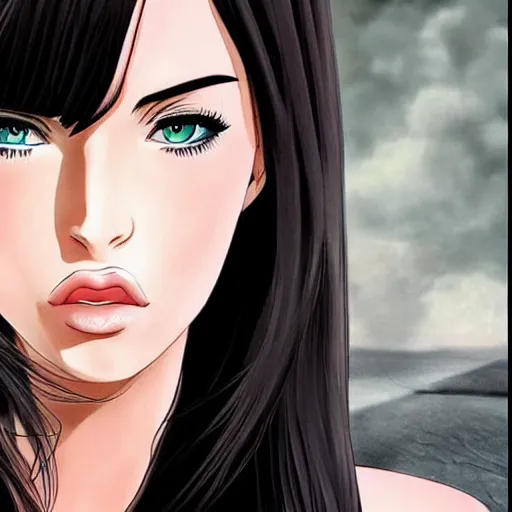 Image similar to megan fox as an anime character