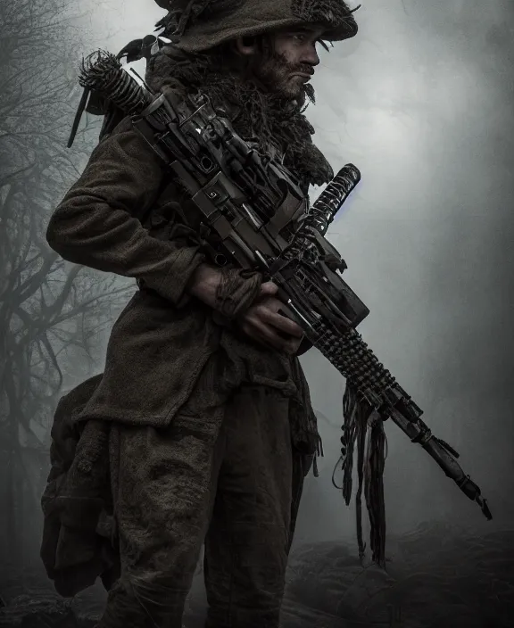 Image similar to poor infantry. dark atmosphere. fantasy style. highly detailed 8 k. intricate. lifelike. soft light. nikon d 8 5 0.