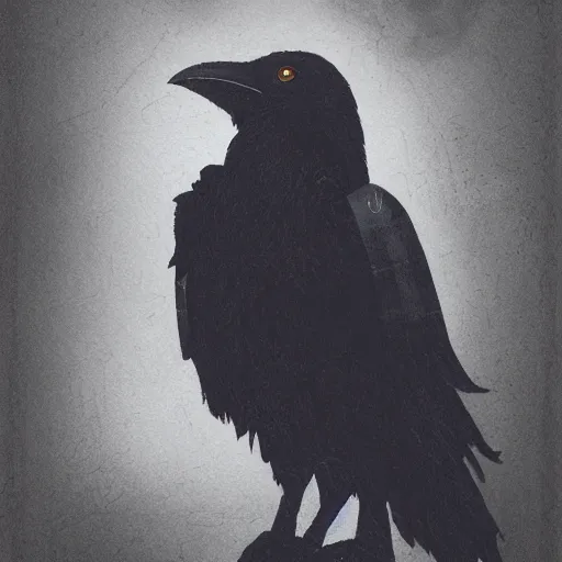 Image similar to a crow that is a warrior monk, dungeons and dragon, portrait