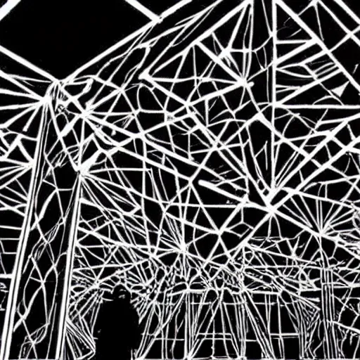 Image similar to MC Escher, DMT, black and white light installation