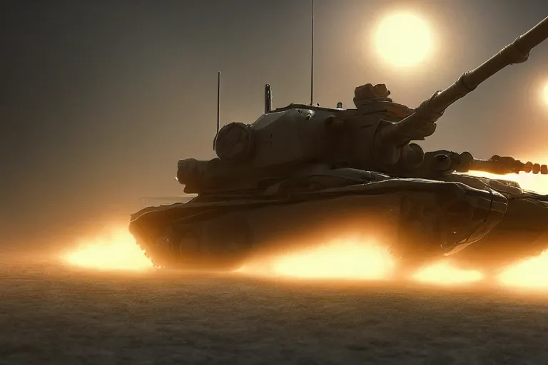 Image similar to sci fi battle tank with mech spider legs, fog, highly detailed, cinematic, dramatic lighting, 8 k