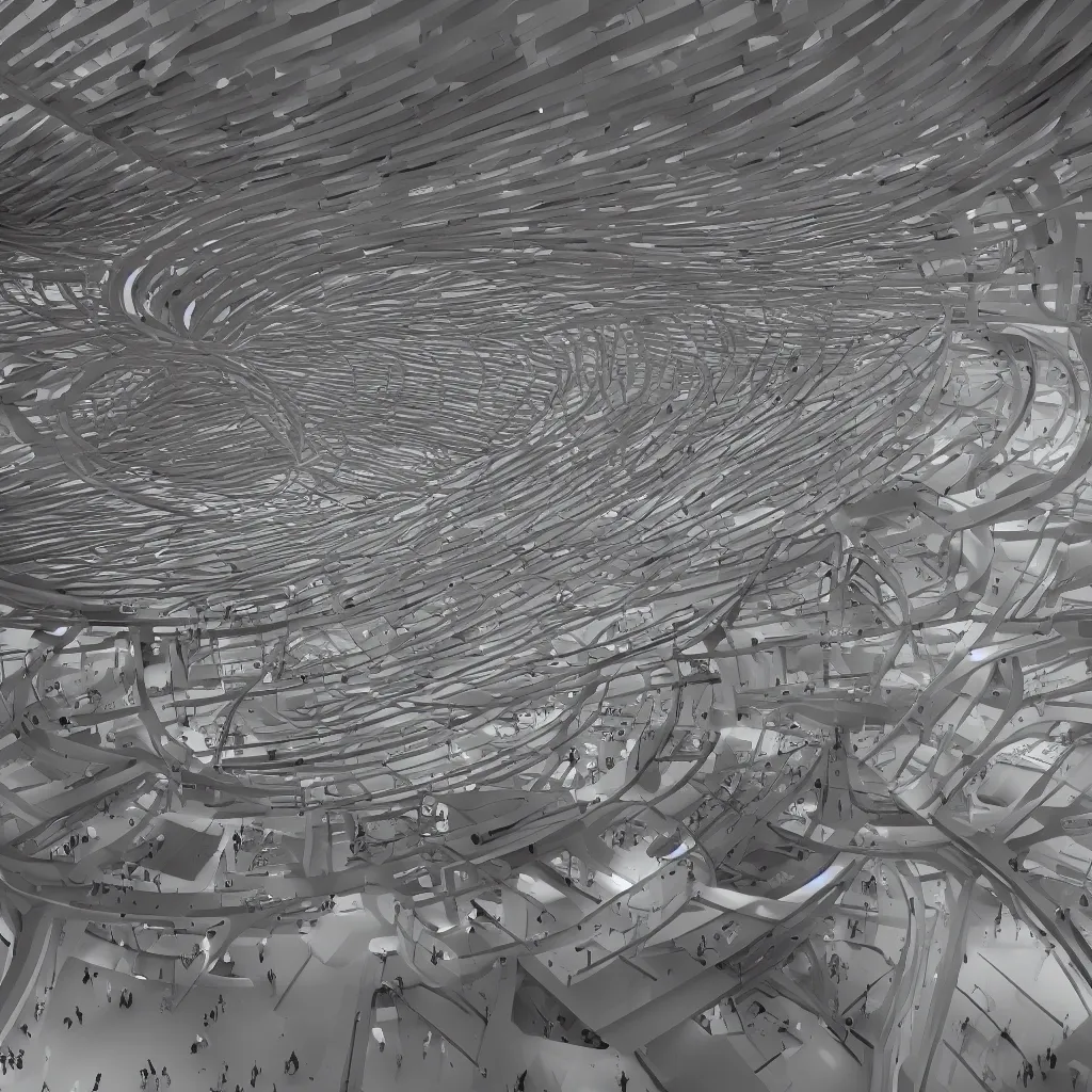 Image similar to visually seductive curvilinear mi architecture render