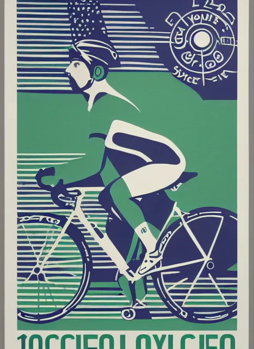 cycling poster for 1 9 6 8 olympic games by otl | Stable Diffusion