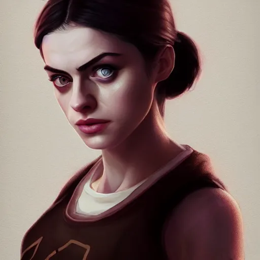 Image similar to a portrait of a combination of Alexandra Daddario, Natalia Dwyer, Anne Hathaway, Krysten Ritter and Maisie Williams, art by lois van baarle and loish and ross tran and rossdraws and sam yang and samdoesarts and artgerm, digital art, highly detailed, intricate, sharp focus, Trending on Artstation HQ, deviantart, unreal engine 5, 4K UHD image