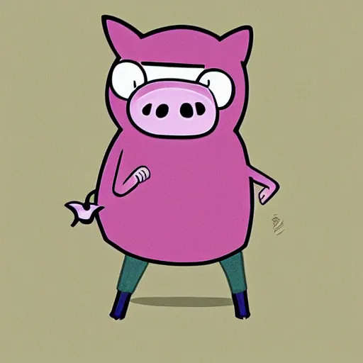 Image similar to pig from adventure time by pendleton ward, adventure time cartoon, adventure time style, adventure time by adam muto