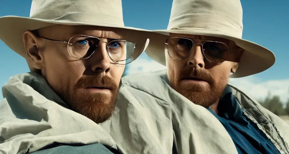 Image similar to film still of jared leto as heisenberg in breaking bad, 4 k